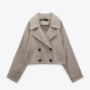 Zara Cropped Linen Trench